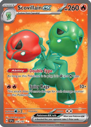 POKEMON TCG - Scovillain ex 216/191 SV08 Surging Sparks - Ultra Rare