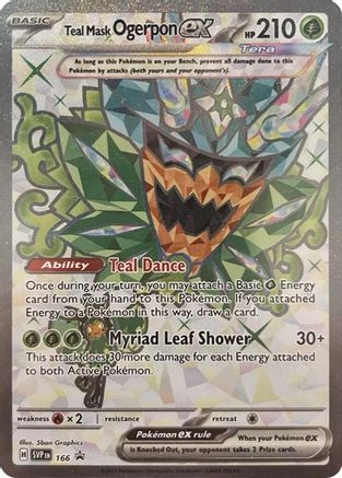 POKEMON TCG - Teal Mask Ogerpon ex 166 SV Scarlet & Violet Promo Cards - Ultra Rare