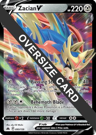 POKEMON TCG - Zacian V - 095/159/159 Jumbo Cards - Ultra Rare
