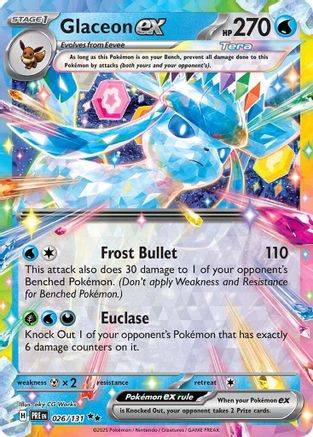 POKEMON TCG - Glaceon ex 026/131 SV Prismatic Evolutions - Double Rare