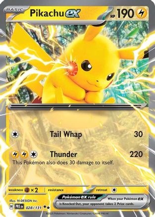 POKEMON TCG - Pikachu ex 028/131 SV Prismatic Evolutions - Double Rare