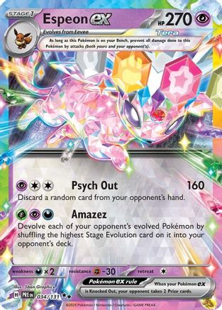 POKEMON TCG - Espeon ex 034/131 SV Prismatic Evolutions - Double Rare