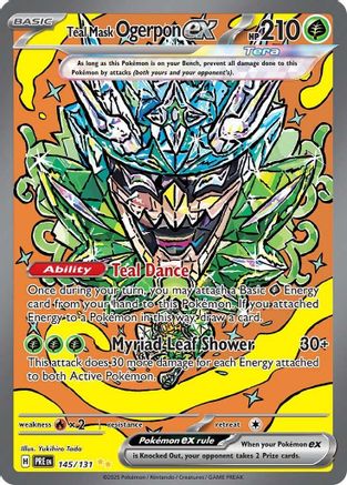 POKEMON TCG - Teal Mask Ogerpon ex 145/131 SV Prismatic Evolutions - Special Illustration Rare