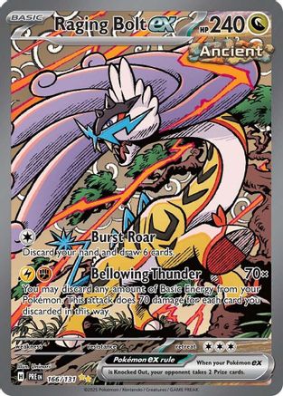 POKEMON TCG - Raging Bolt ex 166/131 SV Prismatic Evolutions - Special Illustration Rare