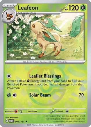 POKEMON TCG - Leafeon (Master Ball Pattern) 005/131 SV Prismatic Evolutions - Rare