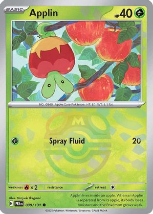 POKEMON TCG - Applin (Master Ball Pattern) 009/131 SV Prismatic Evolutions - Common