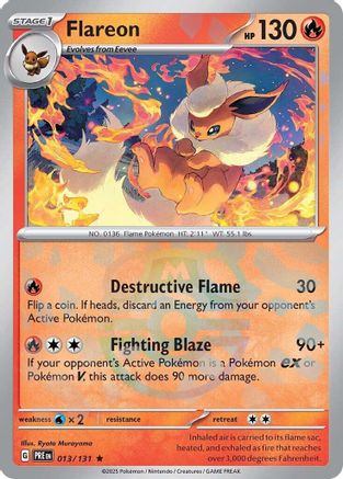 POKEMON TCG - Flareon (Master Ball Pattern) 013/131 SV Prismatic Evolutions - Rare