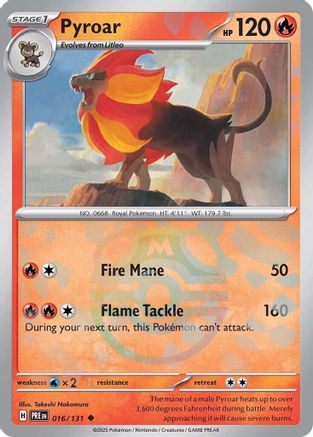 POKEMON TCG - Pyroar (Master Ball Pattern) 016/131 SV Prismatic Evolutions - Uncommon