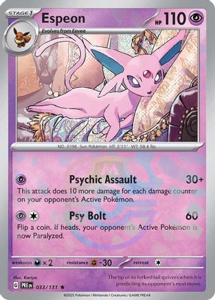 POKEMON TCG - Espeon (Master Ball Pattern) 033/131 SV Prismatic Evolutions - Rare
