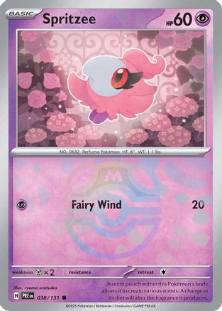 POKEMON TCG - Spritzee (Master Ball Pattern) 038/131 SV Prismatic Evolutions - Common