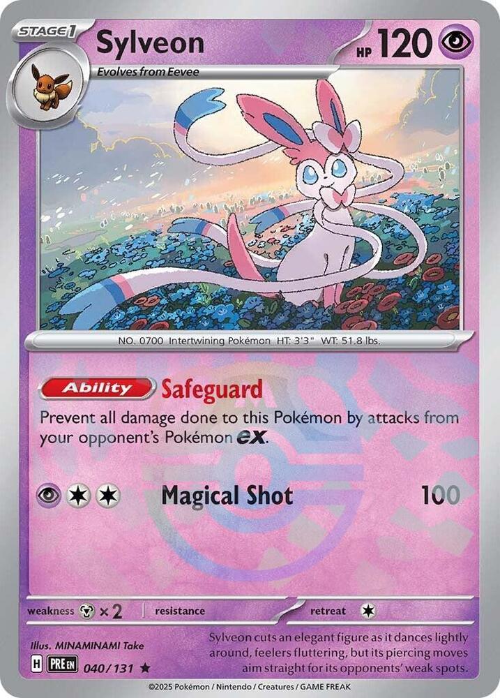 POKEMON TCG - SYLVEON 040/131 PRISMATIC EVOLUTIONS MASTER BALL REVERSE HOLO