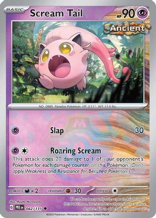 POKEMON TCG - Scream Tail (Master Ball Pattern) 042/131 SV Prismatic Evolutions - Uncommon