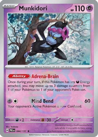 POKEMON TCG - Munkidori (Master Ball Pattern) 044/131 SV Prismatic Evolutions - Rare