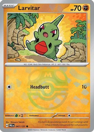 POKEMON TCG - Larvitar (Master Ball Pattern) 047/131 SV Prismatic Evolutions - Common