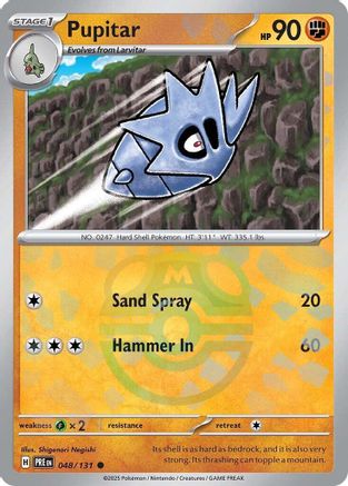 POKEMON TCG - Pupitar (Master Ball Pattern) 048/131 SV Prismatic Evolutions - Common