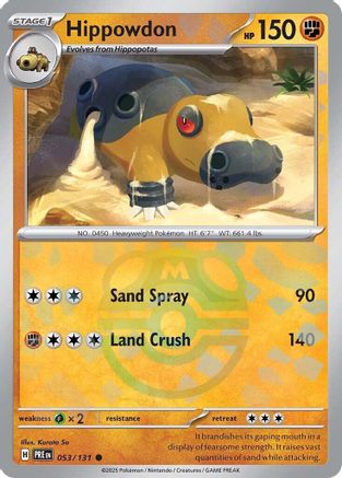 POKEMON TCG - Hippowdon (Master Ball Pattern) 053/131 SV Prismatic Evolutions - Common