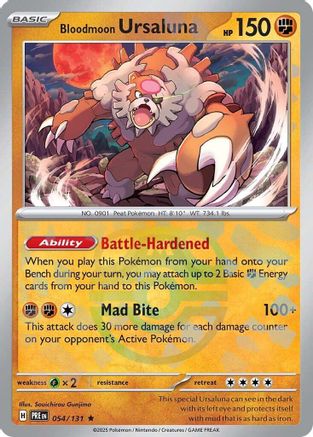 POKEMON TCG - Bloodmoon Ursaluna (Master Ball Pattern) 054/131 SV Prismatic Evolutions - Rare