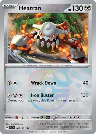 POKEMON TCG - Heatran (Master Ball Pattern) 068/131 SV Prismatic Evolutions - Uncommon