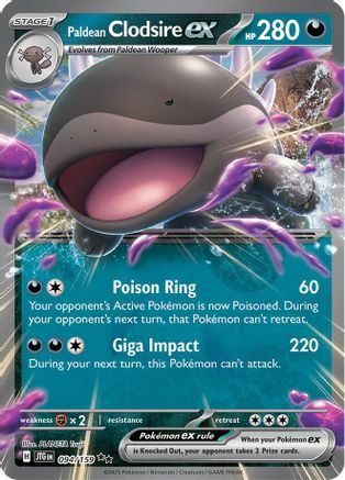 POKEMON TCG - Paldean Clodsire ex 094/159 SV09 Journey Together - Double Rare