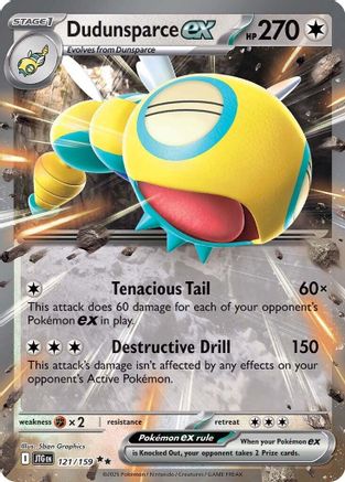 POKEMON TCG - Dudunsparce ex 121/159 SV09 Journey Together - Double Rare