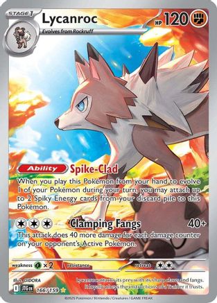 POKEMON TCG - Lycanroc 166/159 SV09 Journey Together - Illustration Rare