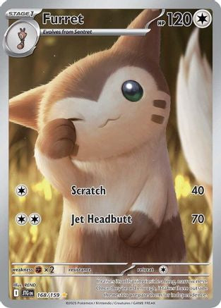 POKEMON TCG - Furret 168/159 SV09 Journey Together - Illustration Rare