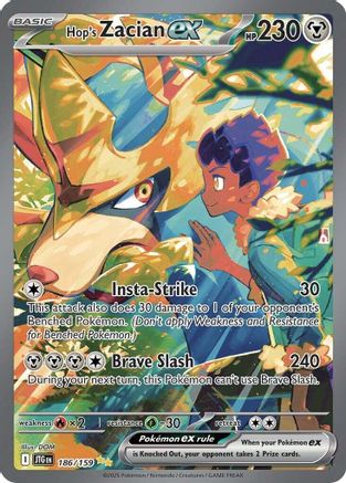 POKEMON TCG - Hop's Zacian ex 186/159 SV09 Journey Together - Special Illustration Rare
