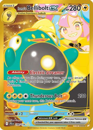 POKEMON TCG - Iono's Bellibolt ex 188/159 SV09 Journey Together - Hyper Rare