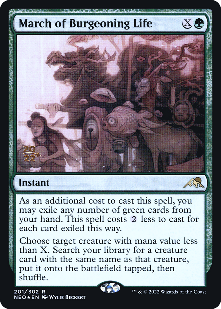 MAGIC: THE GATHERING - March of Burgeoning Life (PRE-201S) - Kamigawa: Neon Dynasty Promos Foil