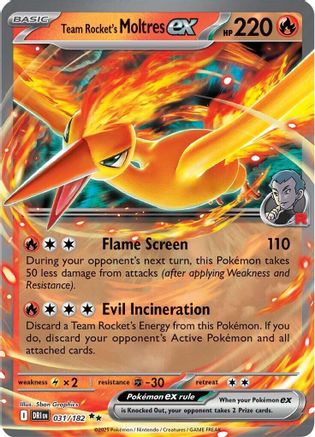 POKEMON TCG - Team Rocket's Moltres ex 031/182 SV10 Destined Rivals - Double Rare