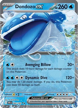POKEMON TCG - Dondozo ex 066/182 SV10 Destined Rivals - Double Rare