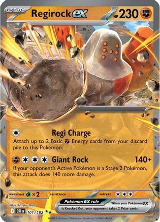 POKEMON TCG - Regirock ex 101/182 SV10 Destined Rivals - Double Rare
