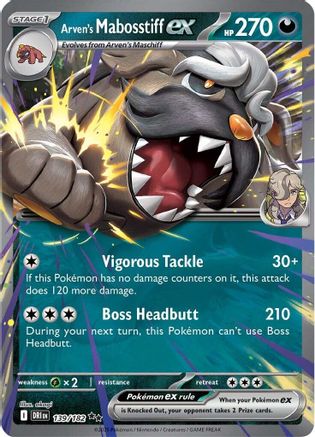 POKEMON TCG - Arven's Mabosstiff ex 139/182 SV10 Destined Rivals - Double Rare