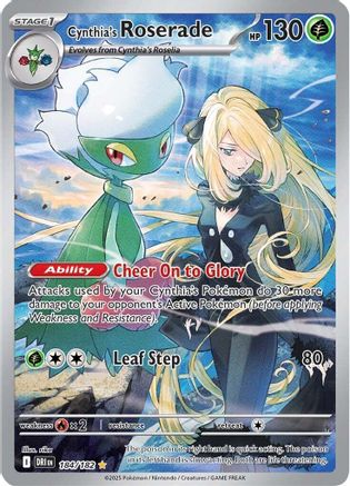 POKEMON TCG - Cynthia's Roserade 184/182 SV10 Destined Rivals - Illustration Rare