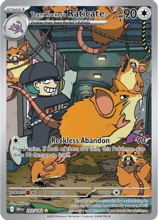 POKEMON TCG - Team Rocket's Raticate 202/182 SV10 Destined Rivals - Illustration Rare