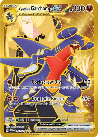 POKEMON TCG - Cynthia's Garchomp ex 241/182 SV10 Destined Rivals - Hyper Rare