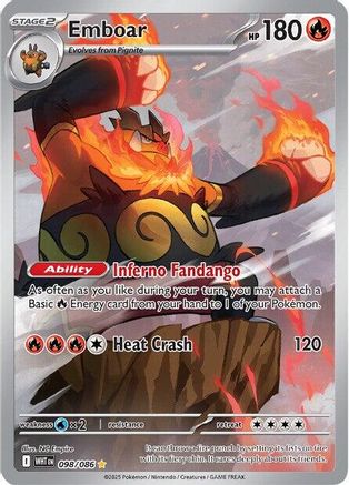 POKEMON TCG - Emboar 098/086 SV White Flare - Illustration Rare
