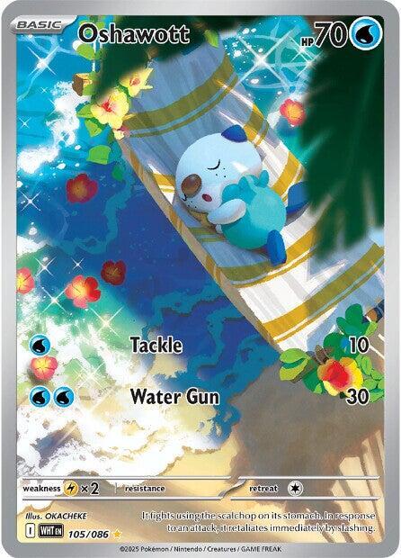 POKEMON TCG - OSHAWOTT 105/086 WHITE FLARE ILLUSTRATION RARE