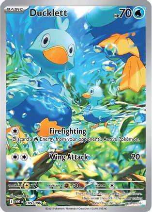 POKEMON TCG - Ducklett 109/086 SV White Flare - Illustration Rare