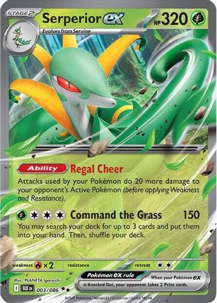 POKEMON TCG - Serperior ex 003/086 SV Black Bolt - Double Rare