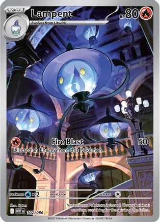 POKEMON TCG - Lampent 102/086 SV White Flare - Illustration Rare