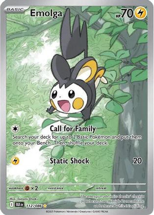 POKEMON TCG - Emolga 112/086 SV Black Bolt - Illustration Rare