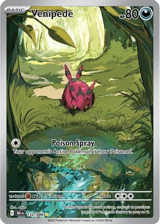 POKEMON TCG - Venipede 132/086 SV Black Bolt - Illustration Rare