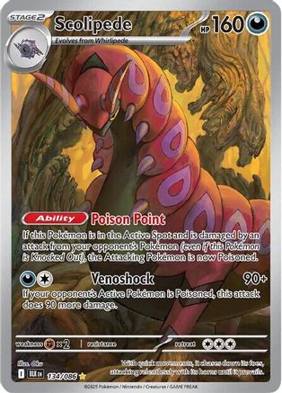 POKEMON TCG - Scolipede 134/086 SV Black Bolt - Illustration Rare