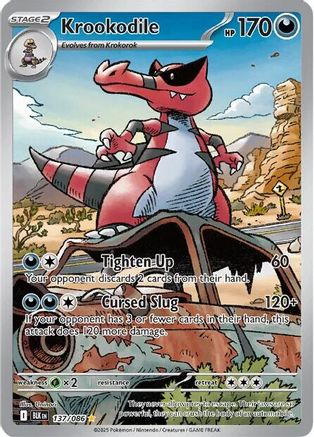 POKEMON TCG - Krookodile 137/086 SV Black Bolt - Illustration Rare