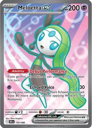 POKEMON TCG - Meloetta ex 159/086 SV Black Bolt - Ultra Rare
