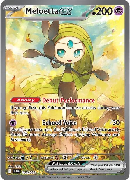 POKEMON TCG - MELOETTA EX 167/086 BLACK BOLT SPECIAL ILLUSTRATION RARE