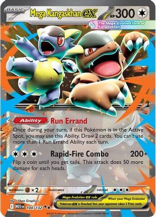 POKEMON TCG - Mega Kangaskhan ex 104/132 ME01 Mega Evolution - Double Rare
