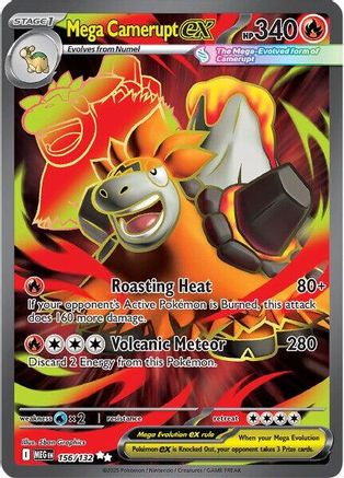 POKEMON TCG - Mega Camerupt ex 156/132 ME01 Mega Evolution - Ultra Rare