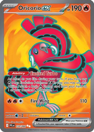 POKEMON TCG - Oricorio ex 110/094 ME02 Phantasmal Flames - Ultra Rare